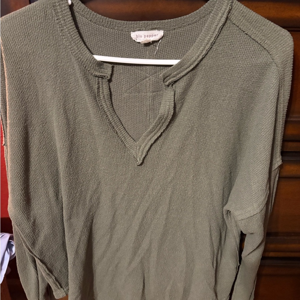 Blu Pepper Olive Green Sweater